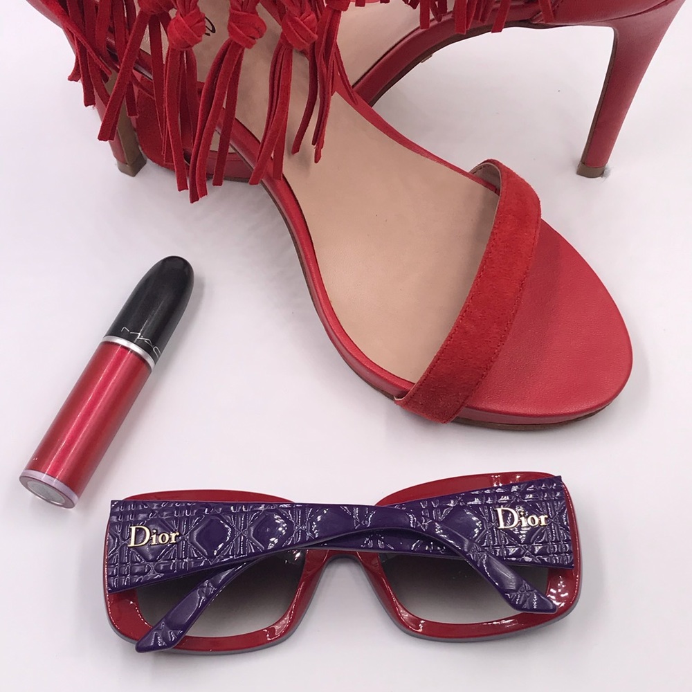 Christian Dior purple and red statement sunglasses